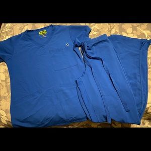 Royal blue scrub set